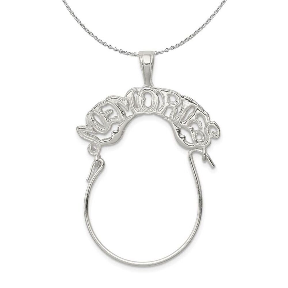 Sterling Silver Memories Charm Holder Necklace - 24 Inch